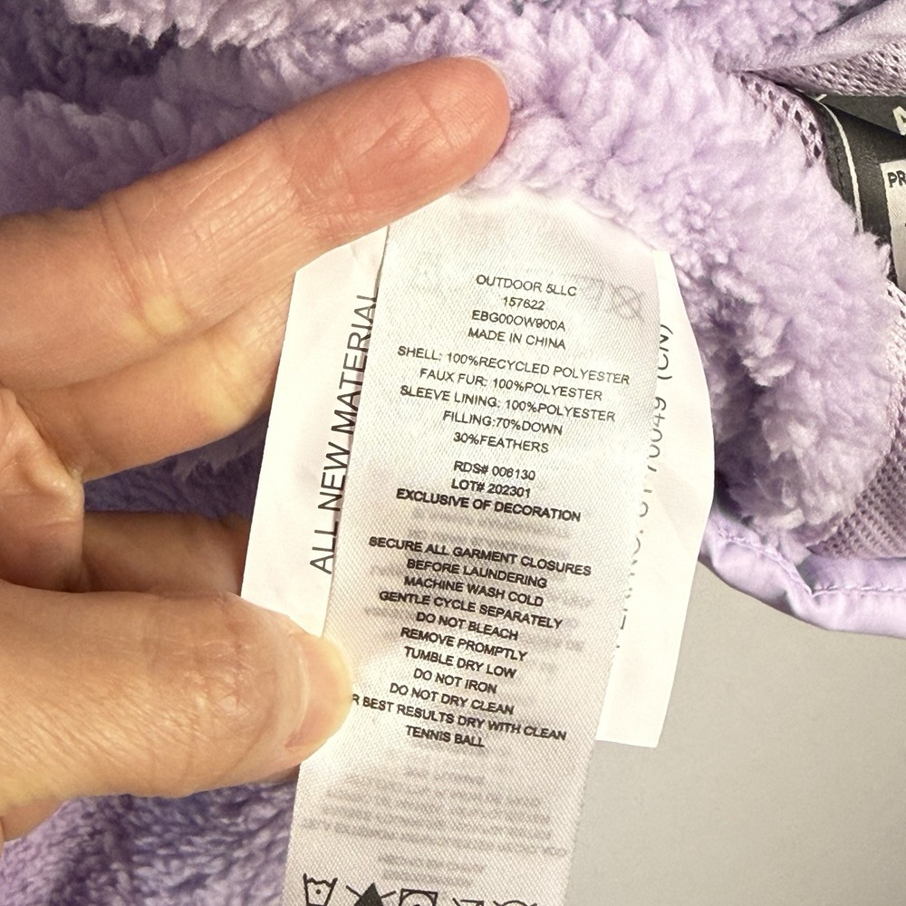 Eddie Bauer Kids Classic Down Puffer Jacket Pastel Lilac Medium Outerwear NEW - Picture 5 of 16